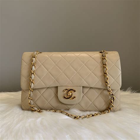 chanel classic flap bag tan|vintage Chanel full flap bag.